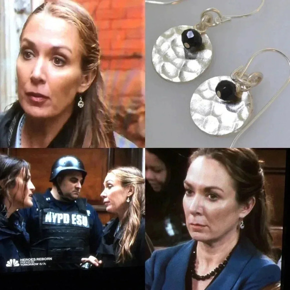Nature’s Splendour®️LLC Jewelry - Worn On TV, Worn On SVU, Black Spinel, Hill Tribe Silver Hammered Disc